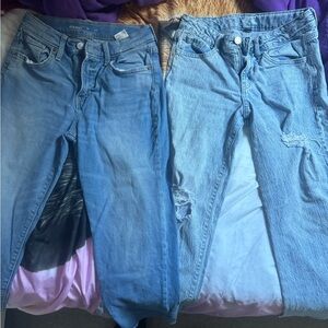 2 pairs girls size 12 jeans